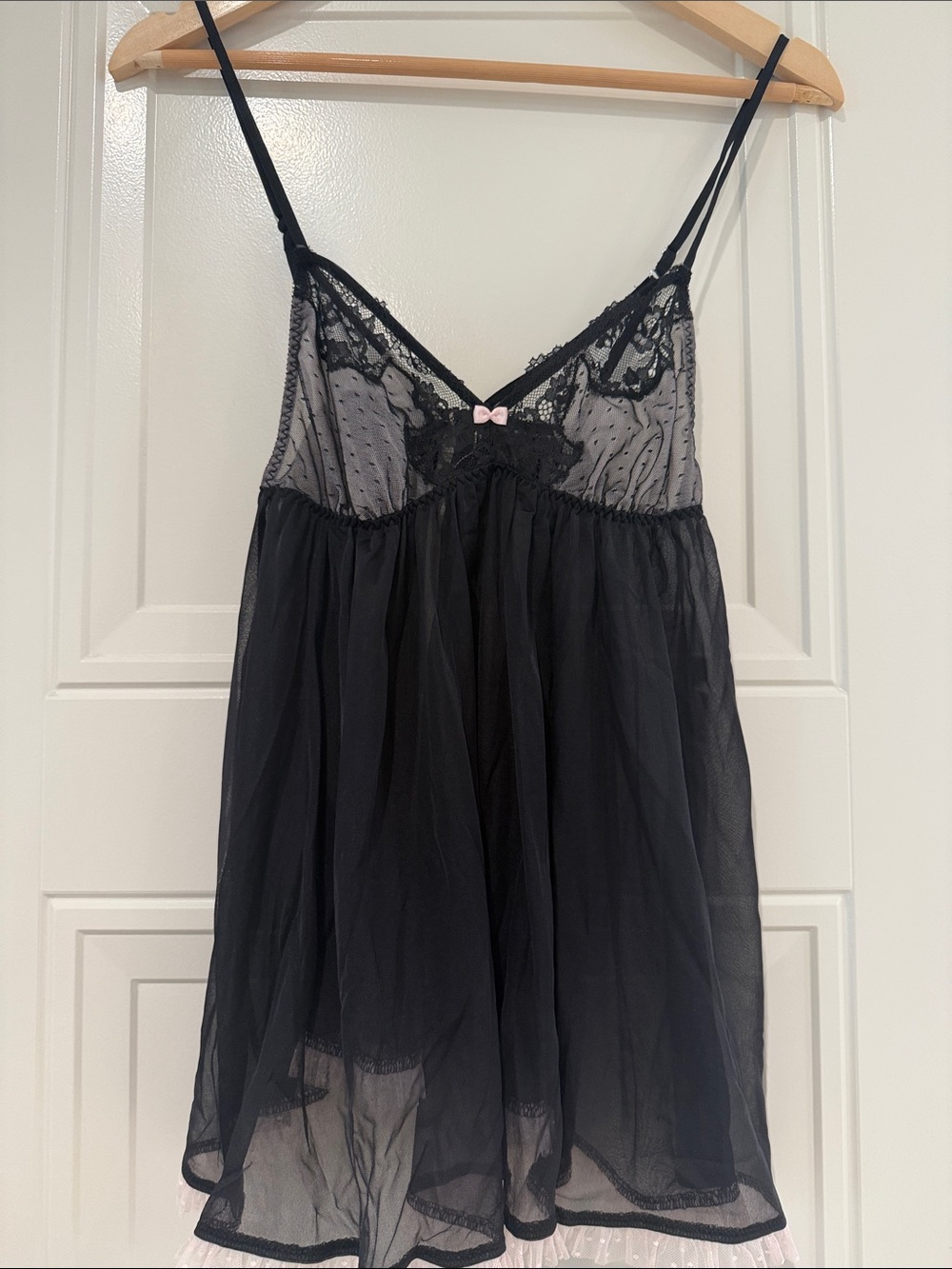 Victoria Secret Black Sheer Lace Babydoll Chemise - Women Intimates